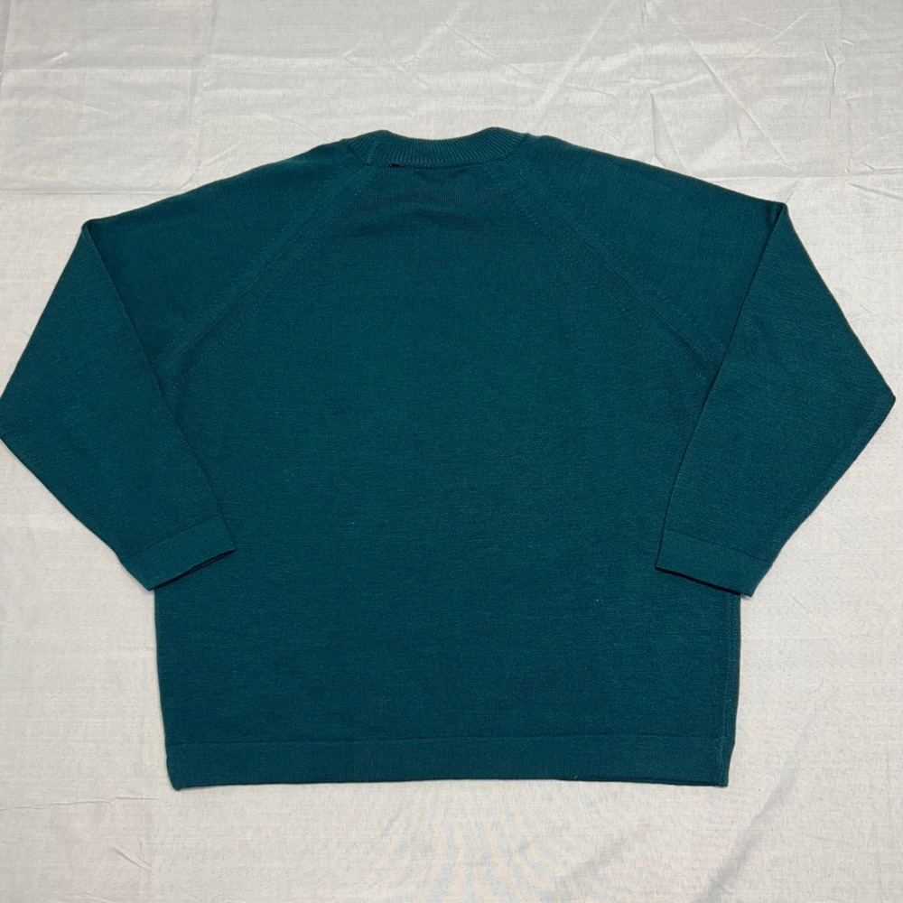 Vintage Pendleton 100% Virgin Wool Crewneck Sweater Teal Green size 40 - Picture 5 of 7
